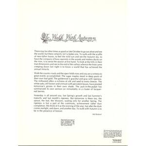 To Walk With Autumn Hal Borland 1970s Poem Retro Kitsch Wall Art SF7